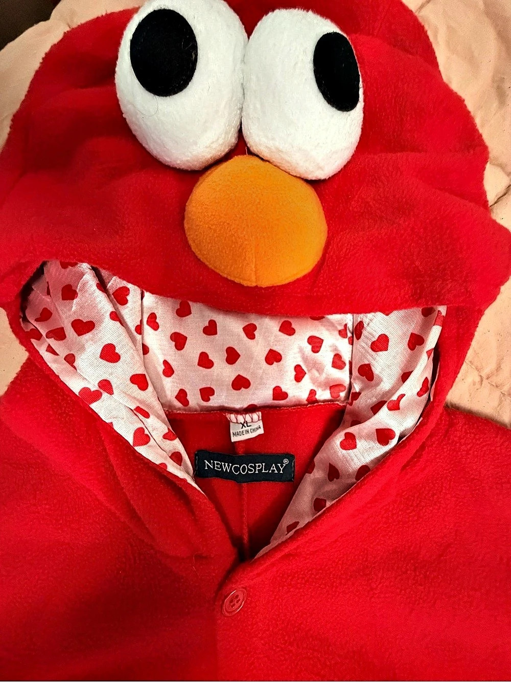 Elmo Adult Onesie Costume – Size XL - Picture 4 of 7